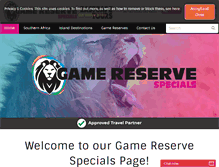 Tablet Screenshot of game-reserve-specials.com